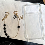 "Carry Your Sparkle" Custom Initial x Star Beaded Phone Strap / Handmade with High-Transparency Case for iPhone 14-15