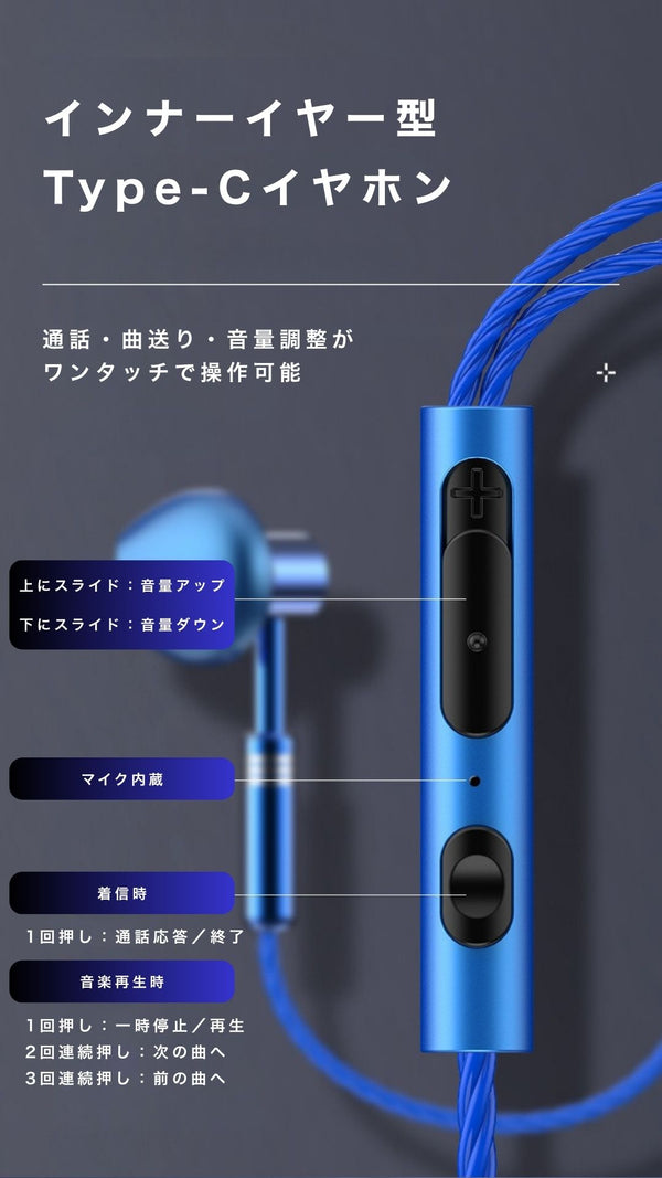 "Metallic Elegance" In-Ear Type-C Earphones with Mic