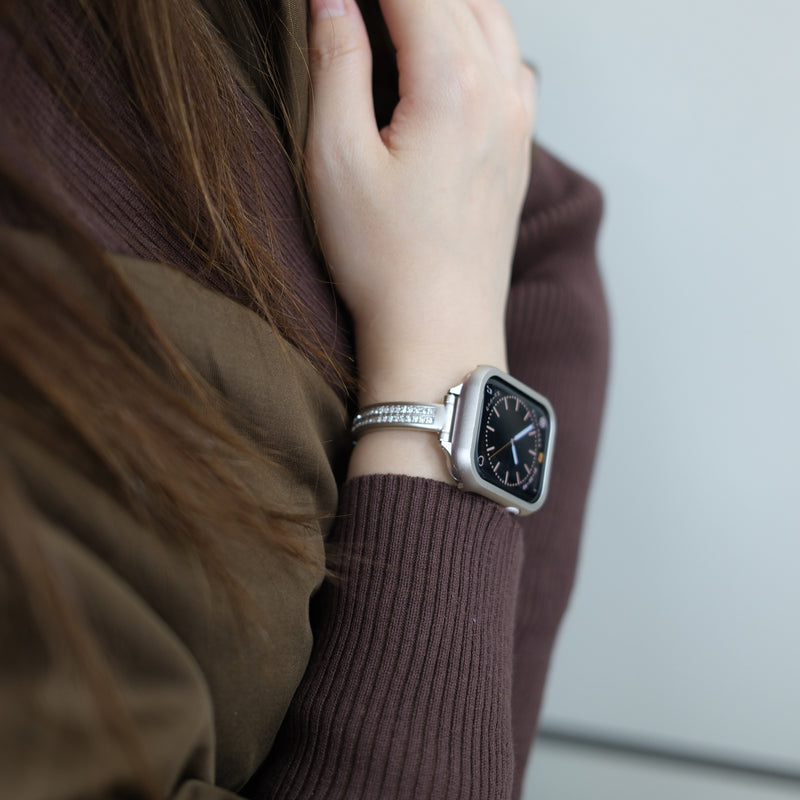 "Double Line Shine" Metal Bracelet-Style Watch Band