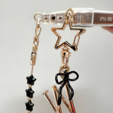 "Carry Your Sparkle" Custom Initial x Star Beaded Phone Strap / Handmade with High-Transparency Case for iPhone 14-15