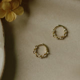 "Full White" Pearl Circle Earrings