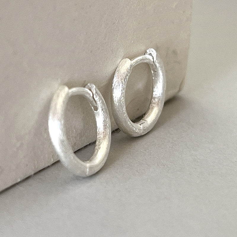 "Adult Relationship" Matte Silver Ring Earrings