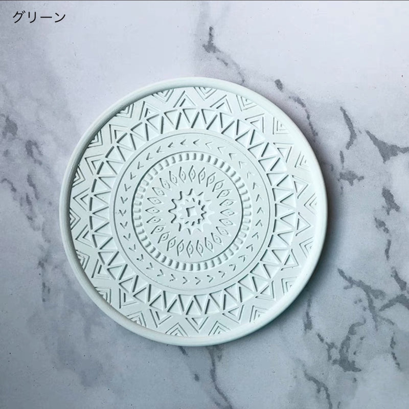 "Lace base" diatomaceous earth coaster