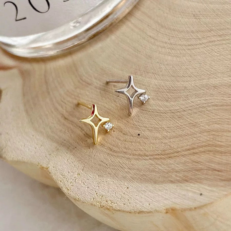 "Elegant Shine" Star Cross Earrings