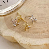 "Elegant Shine" Star Cross Earrings