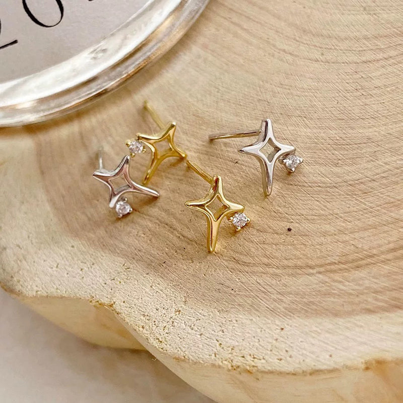 "Elegant Shine" Star Cross Earrings