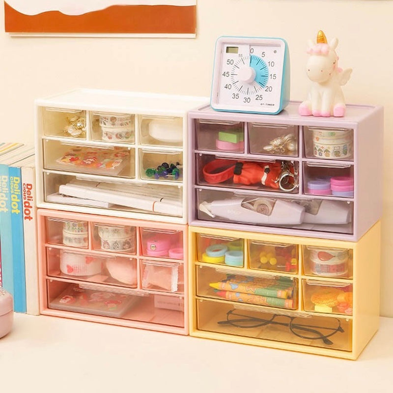 "Stack your favorite colors" accessory storage drawer box