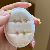 "Candy Sparkle" Little Star Mini Earrings / Screw-Back for Cartilage and Ear Bone - Delicately Designed