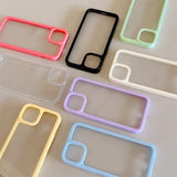 "Surrounded by lines" color frame clear smartphone case