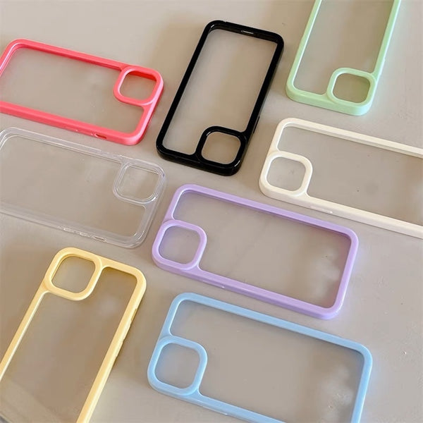 "Surrounded by lines" color frame clear smartphone case