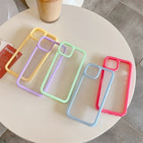 "Surrounded by lines" color frame clear smartphone case