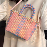 "Weaving Colors" Basket Weave 2-Way Bag