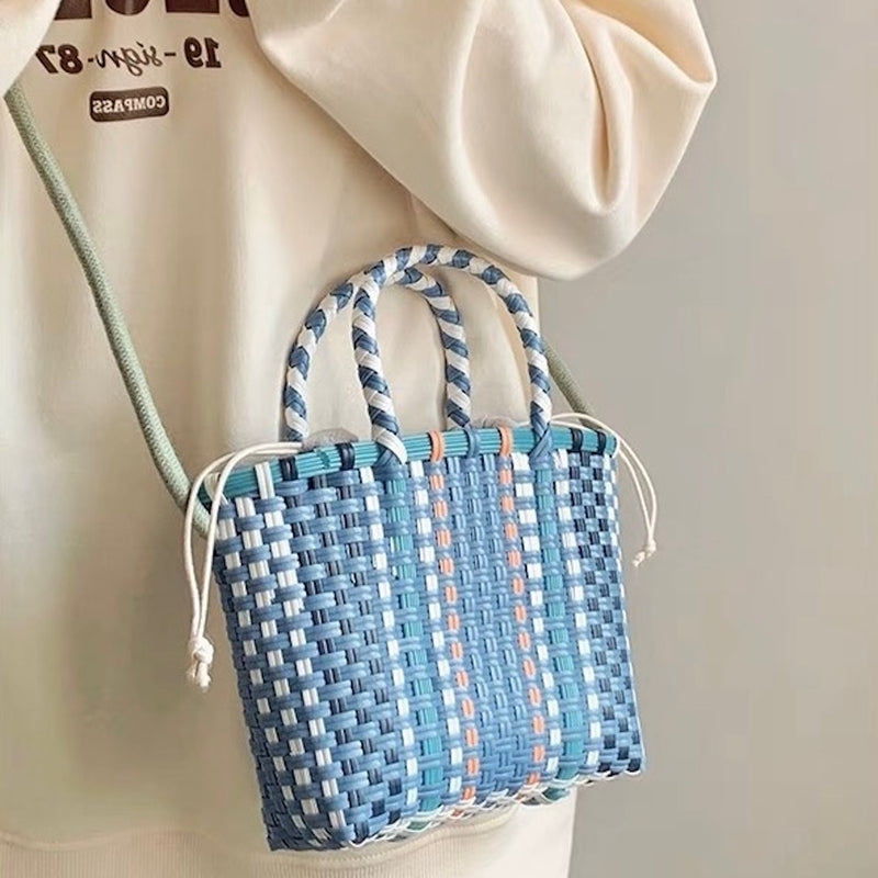 "Weaving Colors" Basket Weave 2-Way Bag