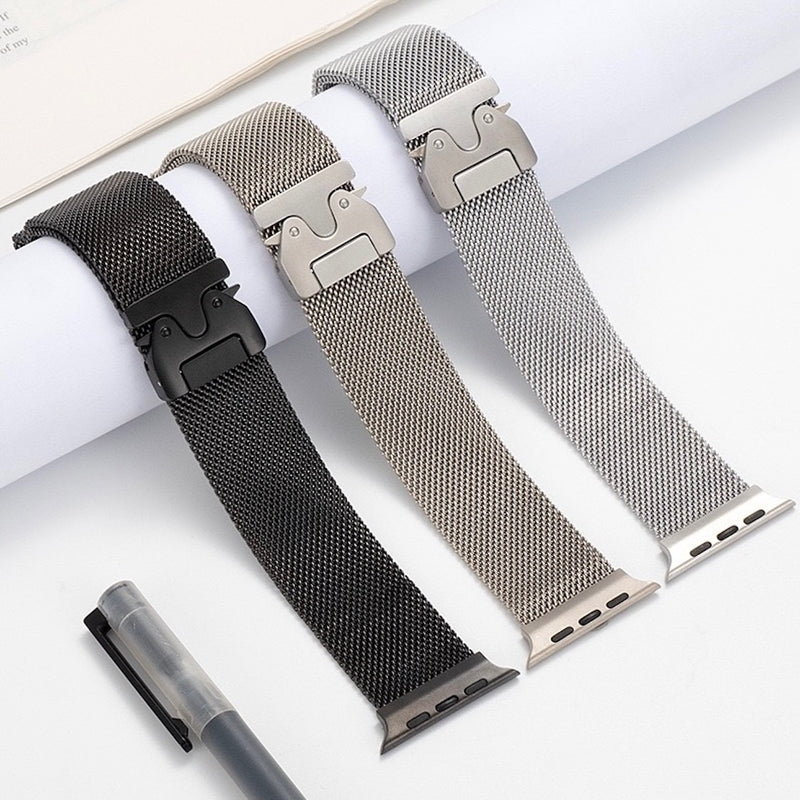 "Lightweight and comfortable fit" Natural titanium loop with snap-on mechanism