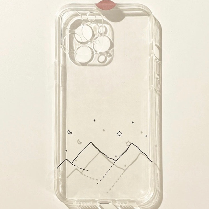 "Stars and Ridges" Starry Sky Illustration Clear Case