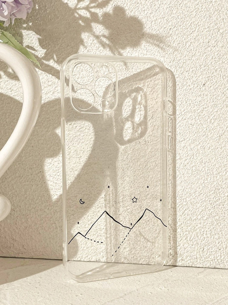 "Stars and Ridges" Starry Sky Illustration Clear Case