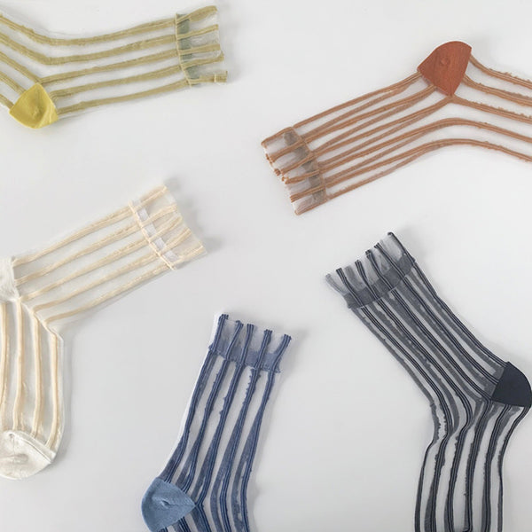"Summer Breeze Stripe" See-through Socks