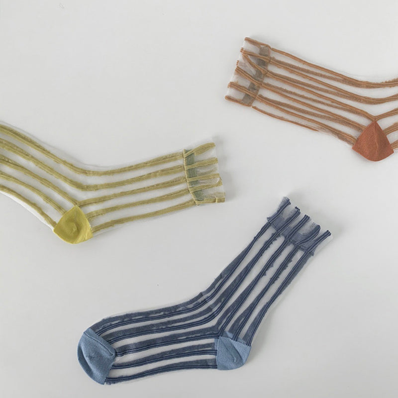 "Summer Breeze Stripe" See-through Socks