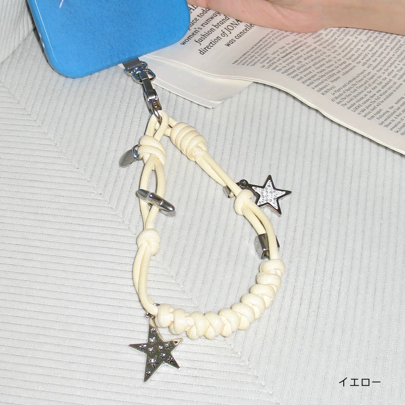 「星の輝き」金属製スマホストラップ