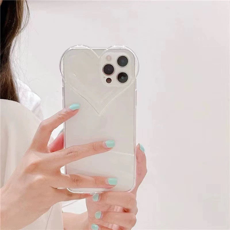 Heart design iPhone case with added transparency and cuteness