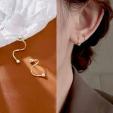 "Simple beauty" S-shaped ultra-thin earrings