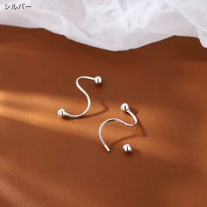 "Simple beauty" S-shaped ultra-thin earrings