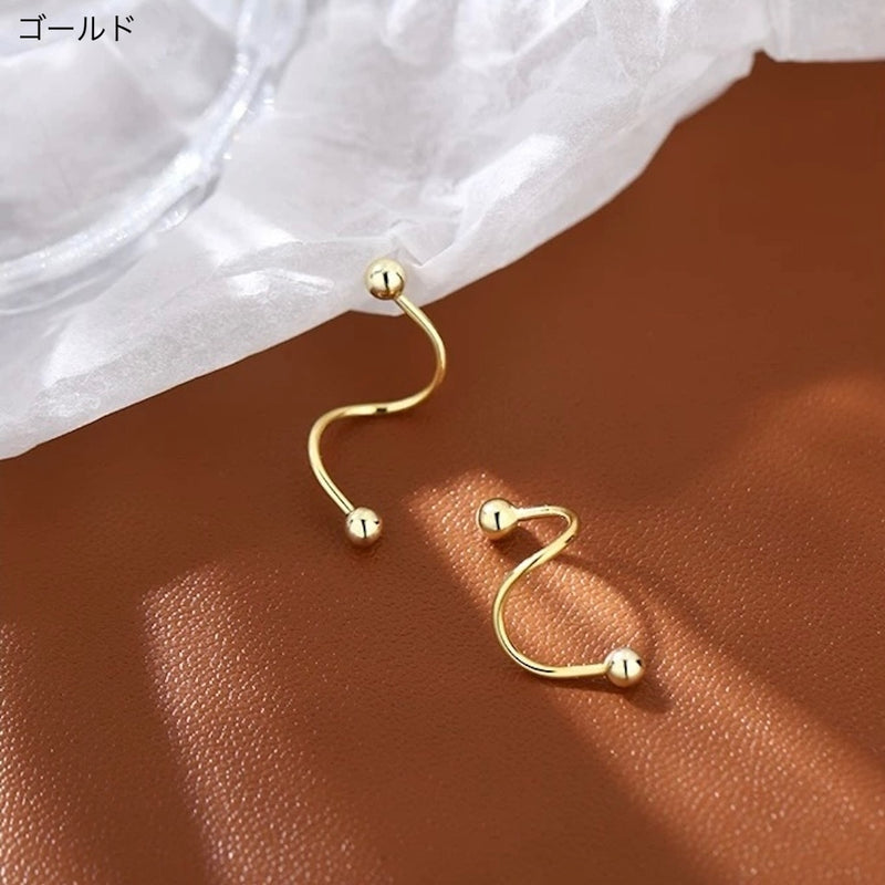 "Simple beauty" S-shaped ultra-thin earrings