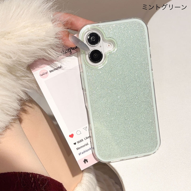 「春、新しい彩り」シンプルカラーラメ入りスマホケース