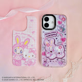 GAACAL × mezzo piano × Hello Kitty Interchangeable Smartphone Case Set [for PaleCase] MagSafe Compatible, Set Design A (Purple & Houndstooth)