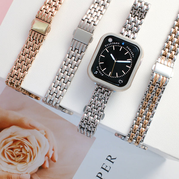 "Fishscale Elegance" Metal Apple Watch Band