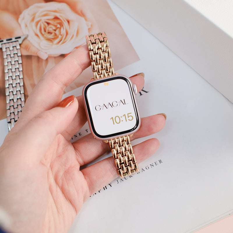 "Fishscale Elegance" Metal Apple Watch Band