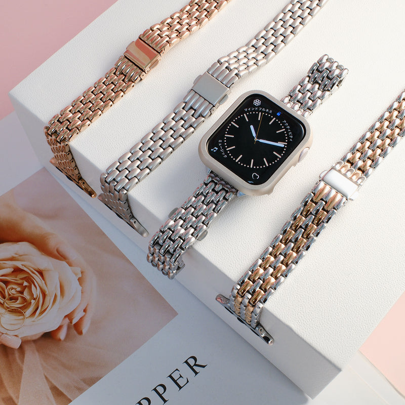 "Fishscale Elegance" Metal Apple Watch Band