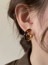 "Elegant Brown" tortoiseshell hoop earrings
