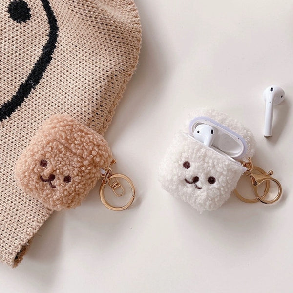 "Always with you" Fluffy AirPods case with face