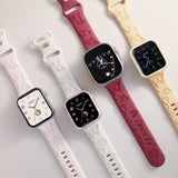 "3D Flower &amp; Butterfly Pattern" Silicone Apple Watch Band
