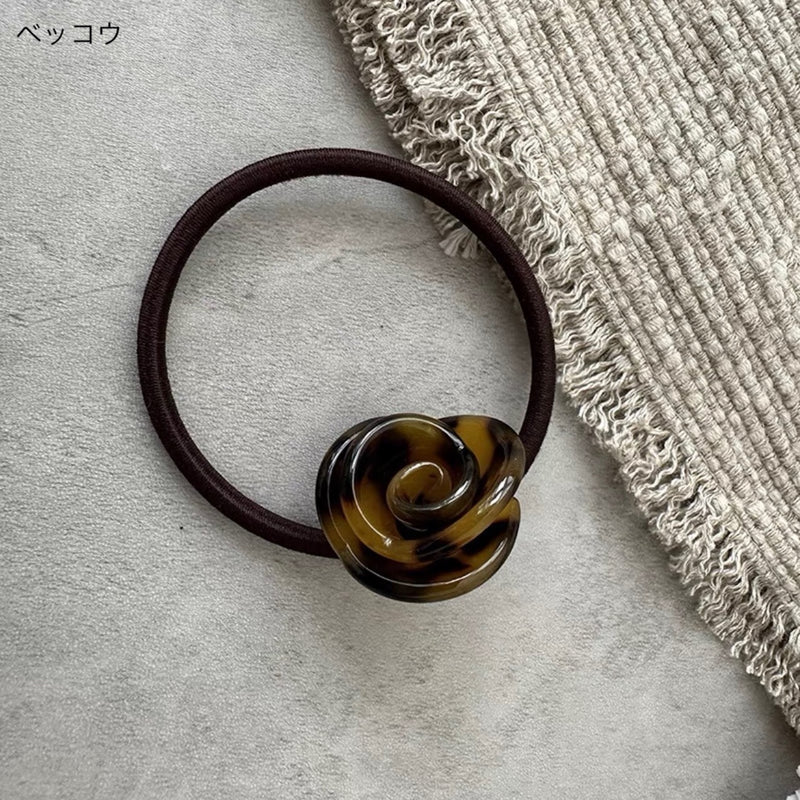 "Hanayui" rose motif hair tie