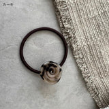 "Hanayui" rose motif hair tie