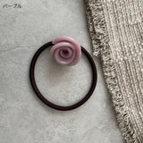 "Hanayui" rose motif hair tie