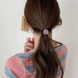 "Hanayui" rose motif hair tie