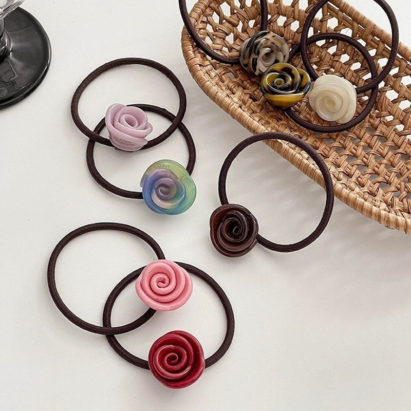 "Hanayui" rose motif hair tie