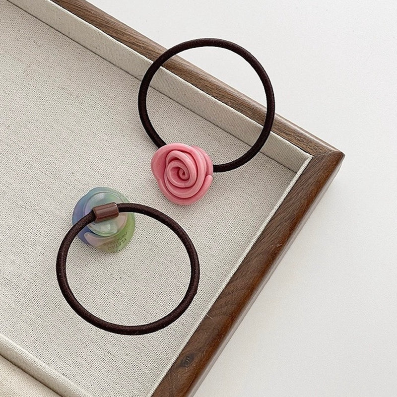 "Hanayui" rose motif hair tie