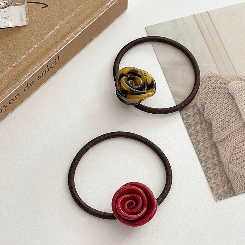 "Hanayui" rose motif hair tie