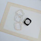 "A cool, summery glow for your hand." Translucent handmade frame with shimmering gold leaf. My own Apple Watch, a tone brighter, that shines in the summer sun.