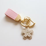 "Spring is coming" cherry blossom charm keychain