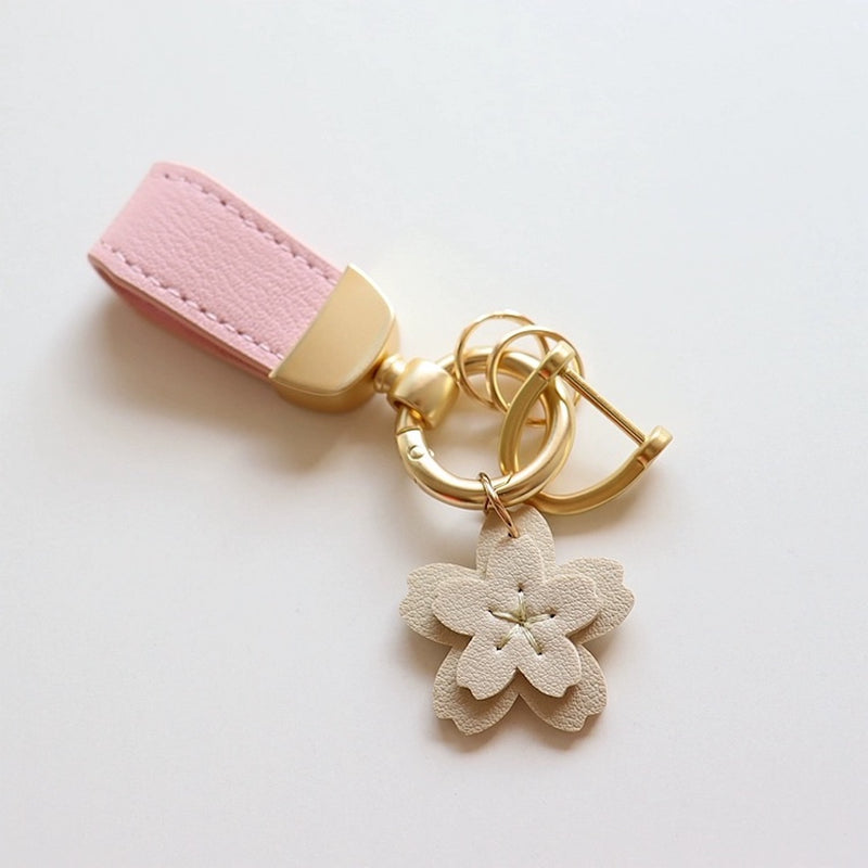 "Spring is coming" cherry blossom charm keychain