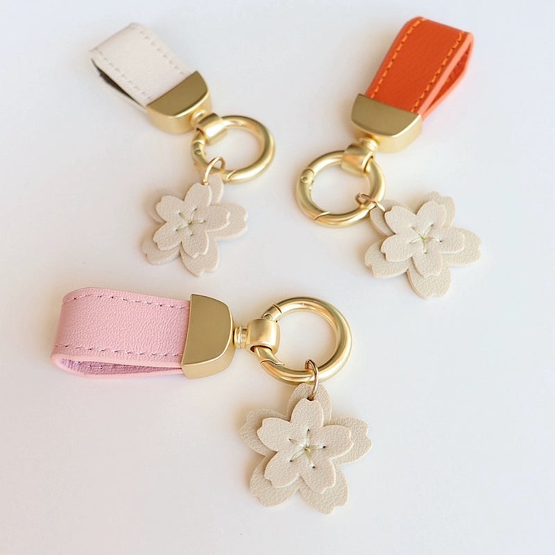 "Spring is coming" cherry blossom charm keychain