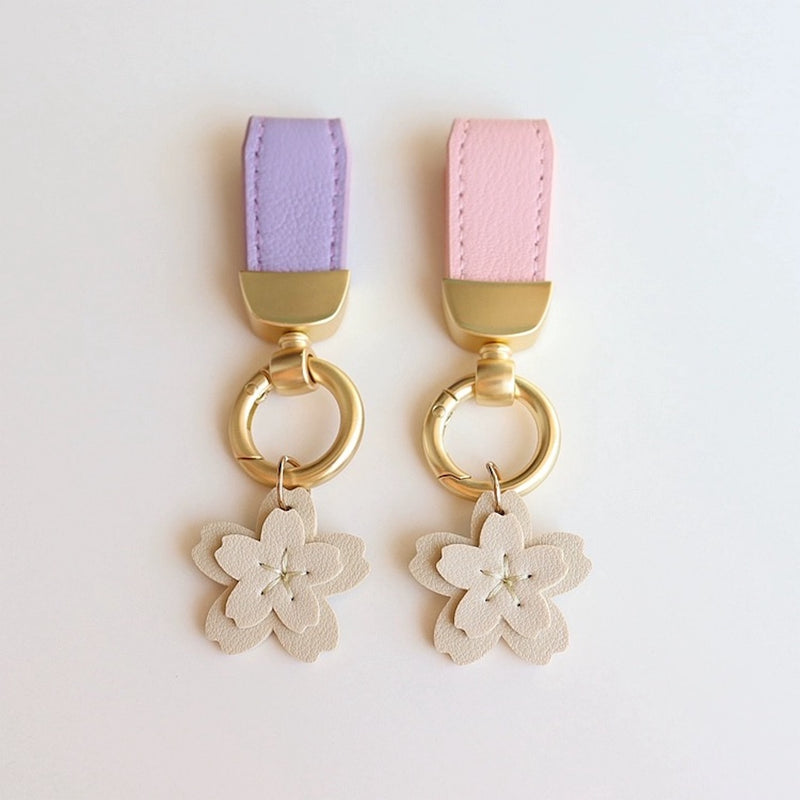 "Spring is coming" cherry blossom charm keychain