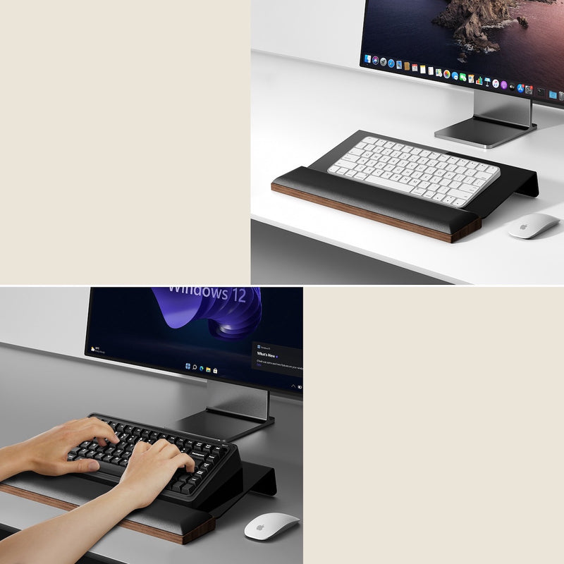 "Work with ease" keyboard stand with storage