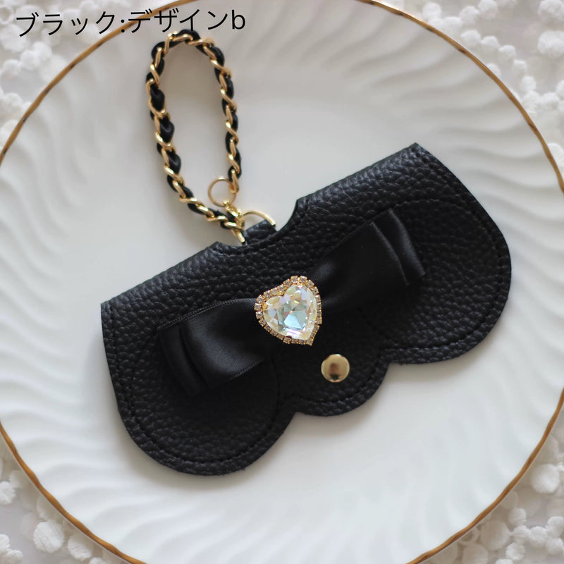 "Lovely Sparkle" Portable Glasses Case with Ribbon