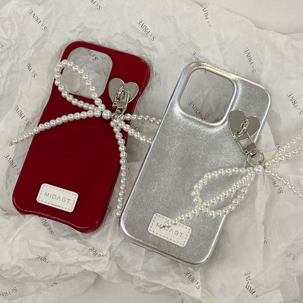 "Pearl Invitation" Freshwater pearl ribbon smartphone case